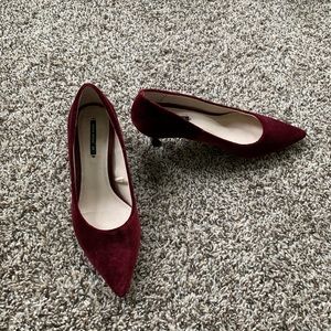 Zara Burgundy velvet heels